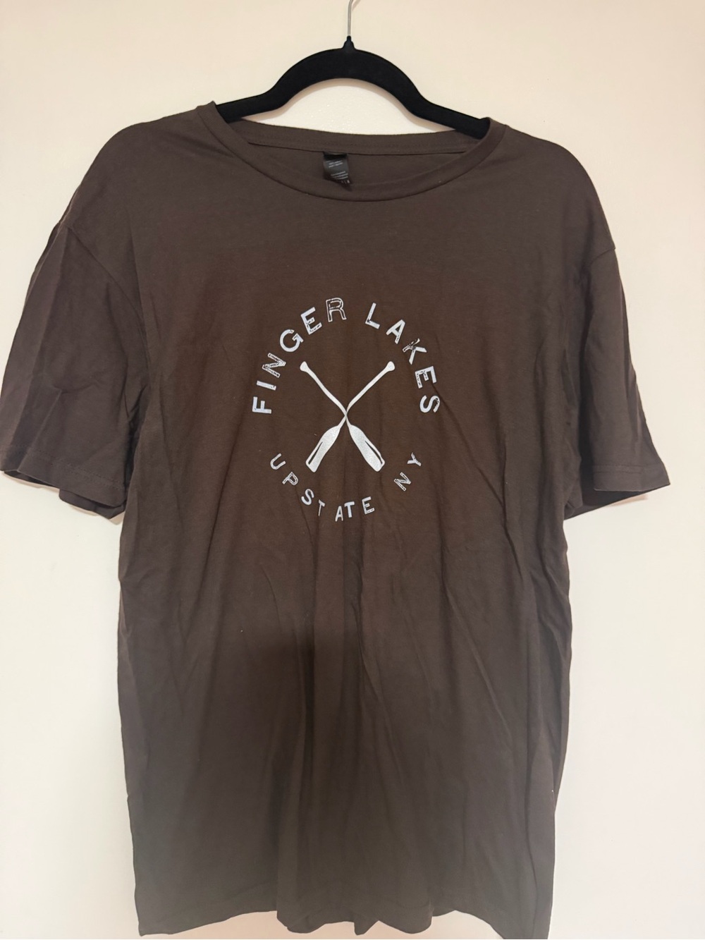 Gildan Brown Men’s Graphic Tee with White Finger Lakes Logo